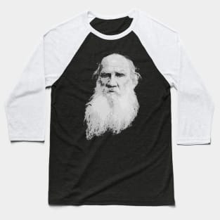 Leo Tolstoy Black and White Baseball T-Shirt